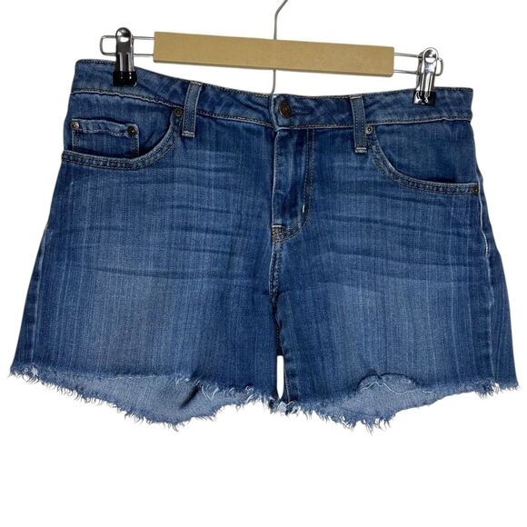 Just Black Jean Shorts Womens 28 (31" Waist) Blue Cut Off Denim Made In USA - Picture 1 of 11